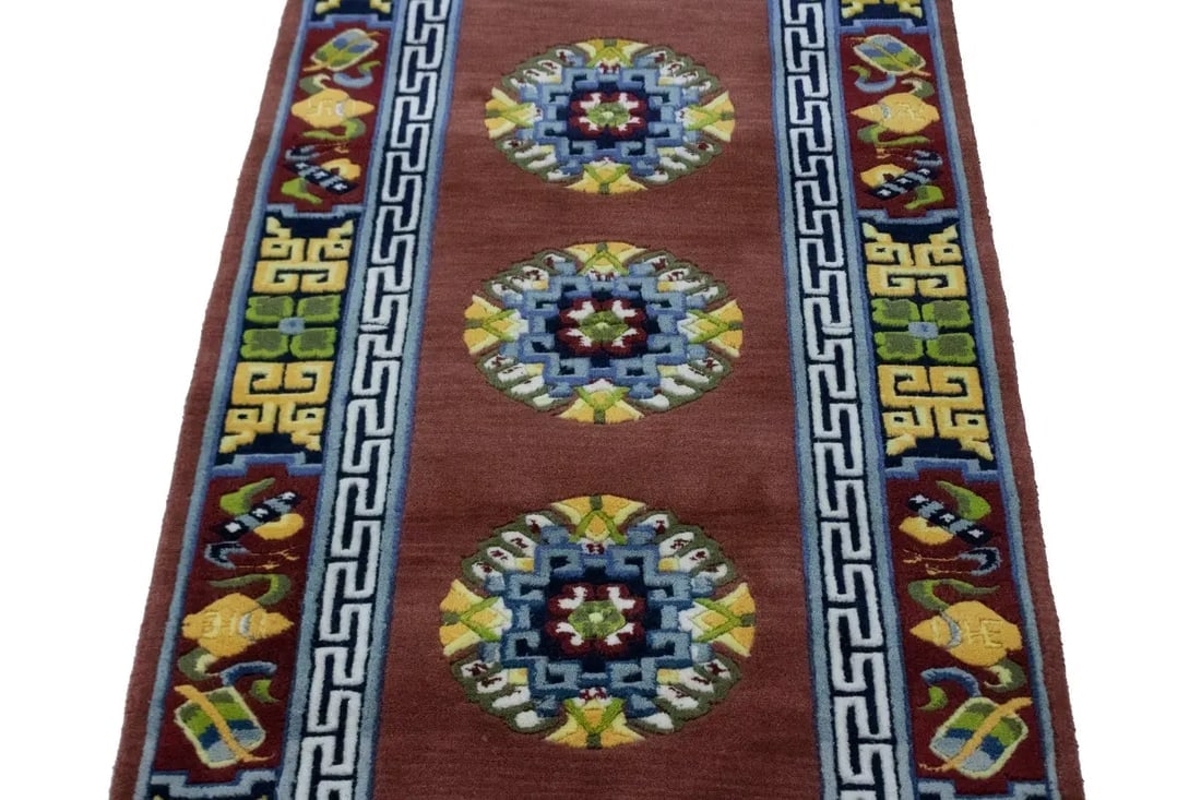 Maroon Red Floral 3X6 Chinese Style Oriental Rug - 7
