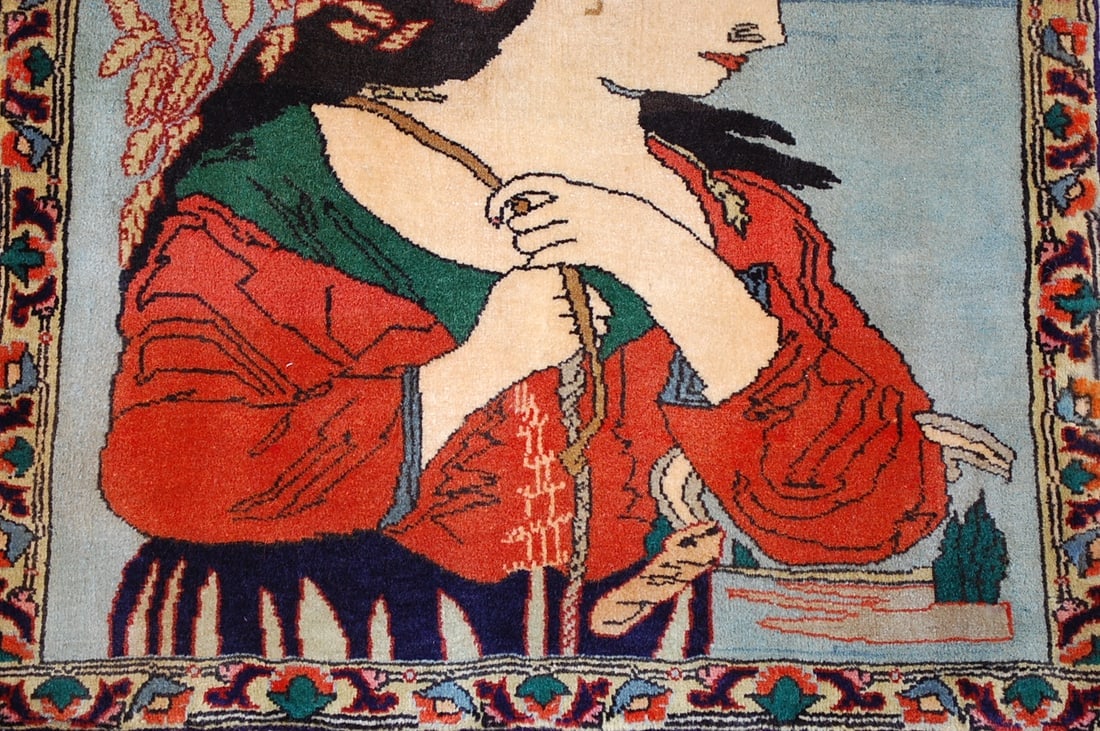 Persian BIJAR PICTORAL RUG 2.1x2.1 - 4