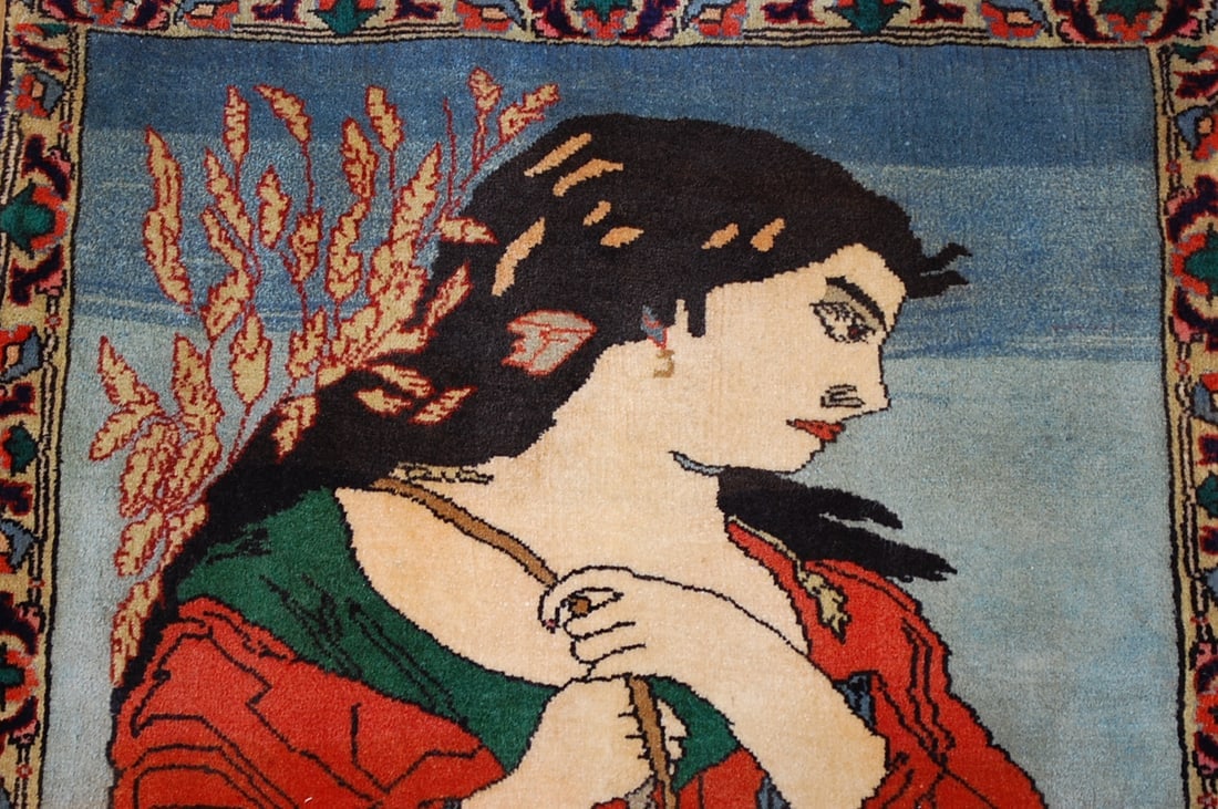 Persian BIJAR PICTORAL RUG 2.1x2.1 - 8