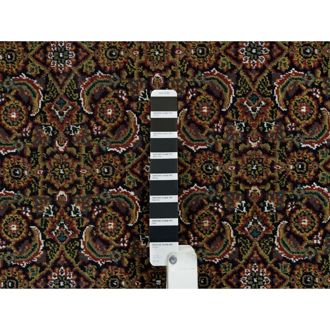 Jade Black Herati Design Wool/Silk Hand Knotted 250 KPSI Oriental Rug - 4