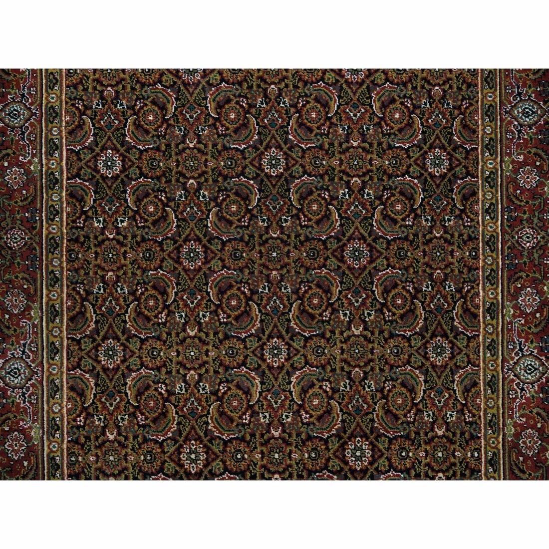 Jade Black Herati Design Wool/Silk Hand Knotted 250 KPSI Oriental Rug - 5