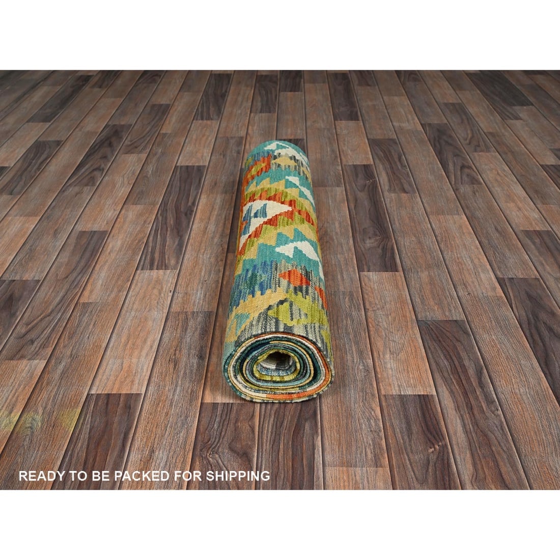 Colorful Afghan Kilim Geometric Flat Weave Hand Woven Wool Runner Rug - 5