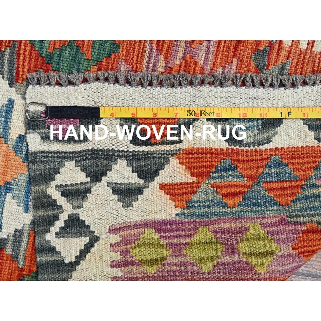 Colorful Afghan Kilim Geometric Flat Weave Hand Woven Wool Runner Rug - 6