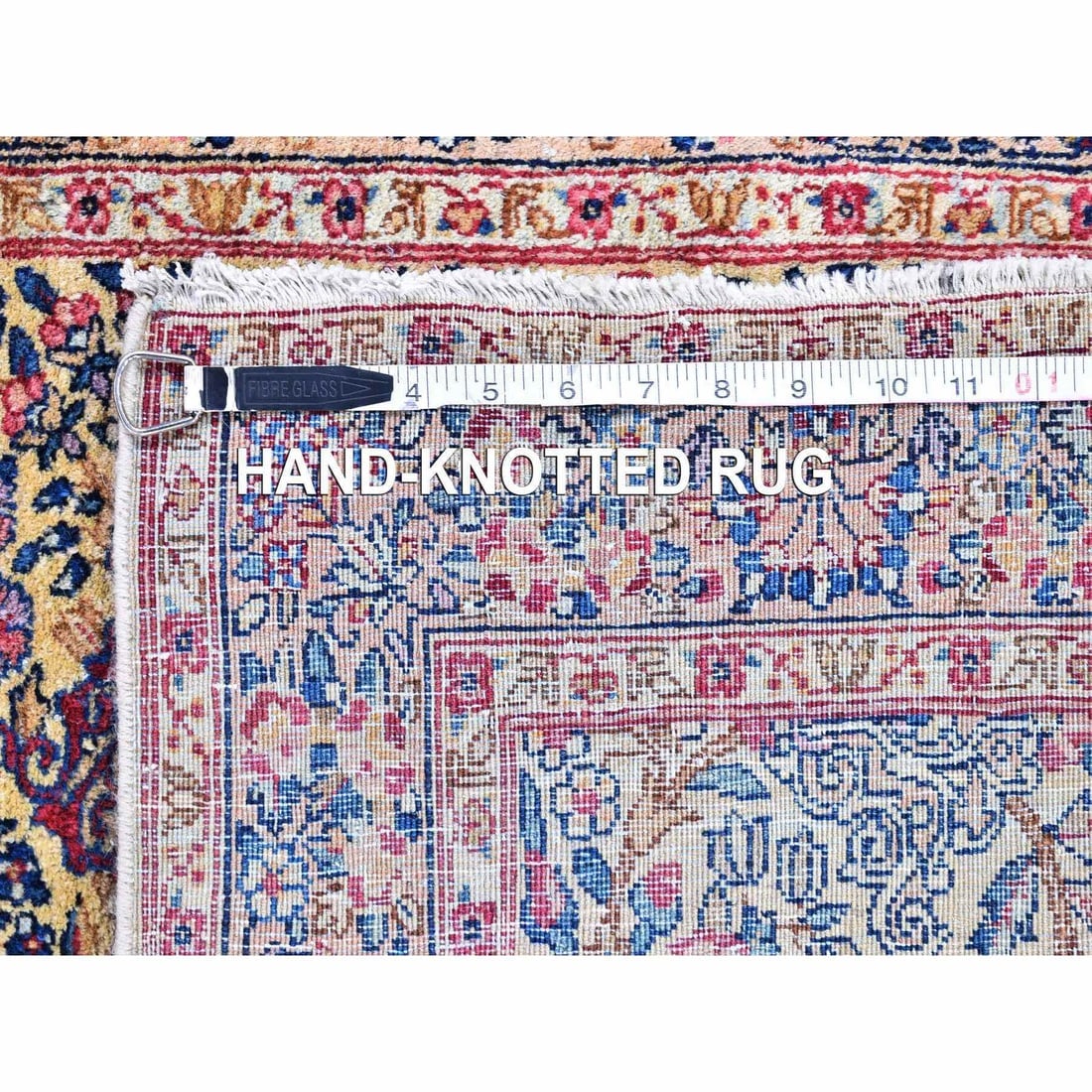 Ivory Antique Kerman Runner Good Cond Multicolor Flower Design Rug - 8