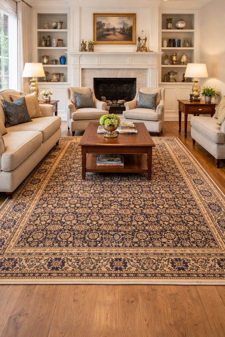 Semi Antique Purple Geometric 7'4X10'5 Ardabil Persian Rug - 2