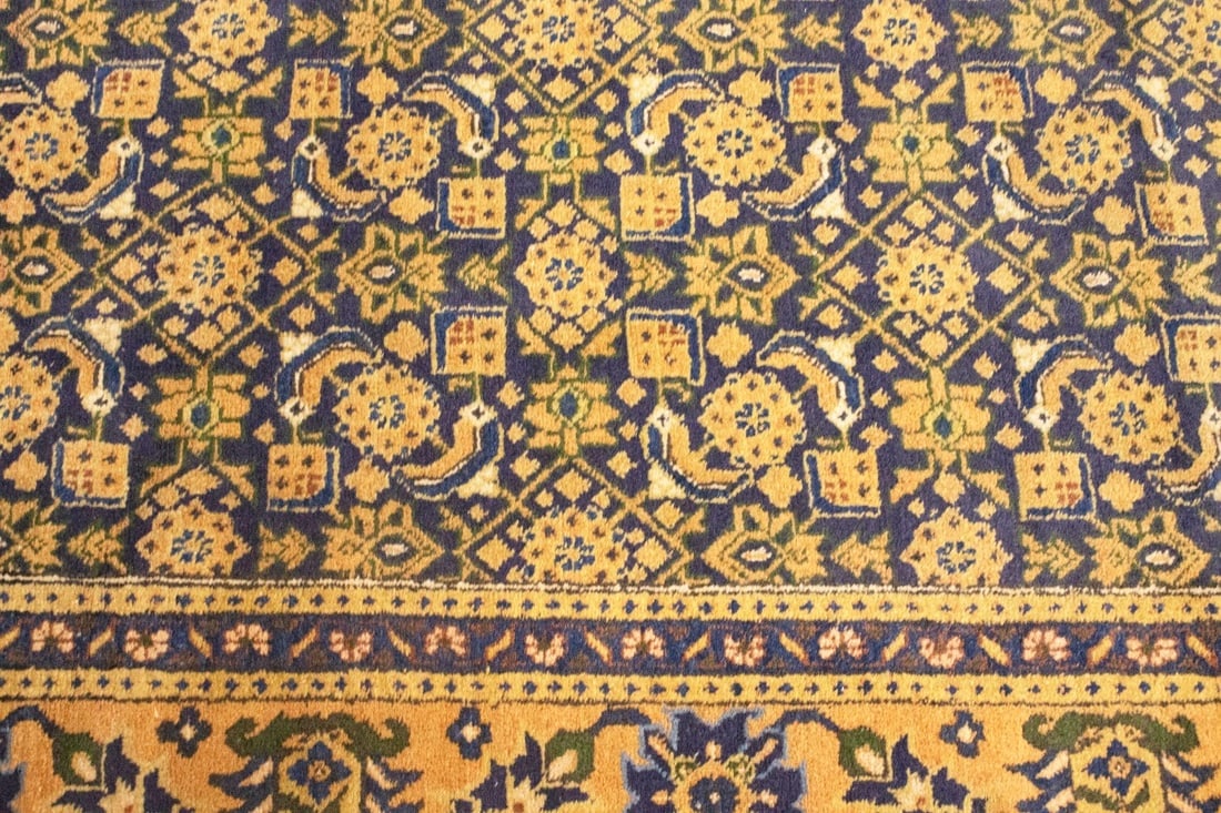 Semi Antique Purple Geometric 7'4X10'5 Ardabil Persian Rug - 9