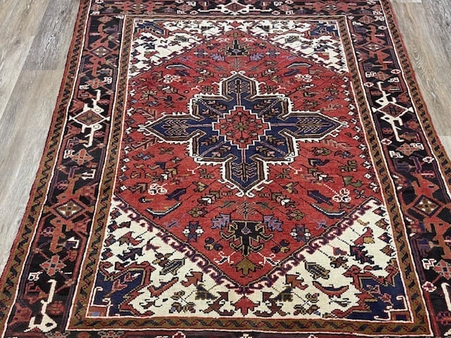 Vintage Persian Heriz Rug-4237 - 6