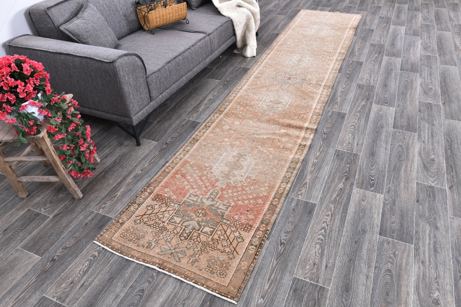 2'7'' x 13'6'' Unique Handmade Vintage Rug - 242391 - 2