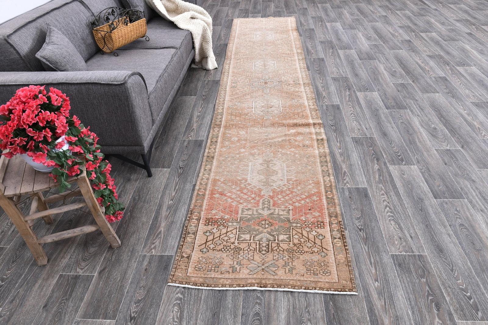 2'7'' x 13'6'' Unique Handmade Vintage Rug - 242391 - 3