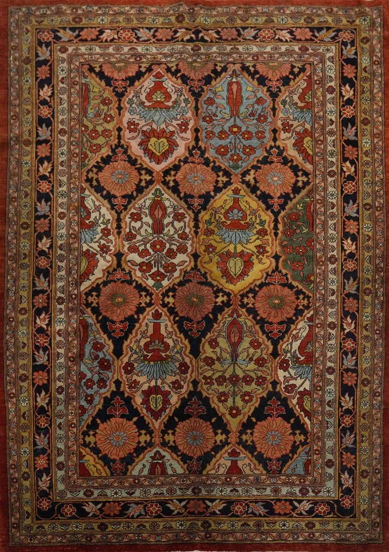 Vegetable Dye Antique Sultanabad Persian Rug 5x6: Title: Vegetable Dye Antique Sultanabad Persian Rug 5x6 Description:A Beautiful Genuine Iran ( Persia ) Sultanabad rug is Hand Knotted by skillful weavers in Iran ( Persia ) with