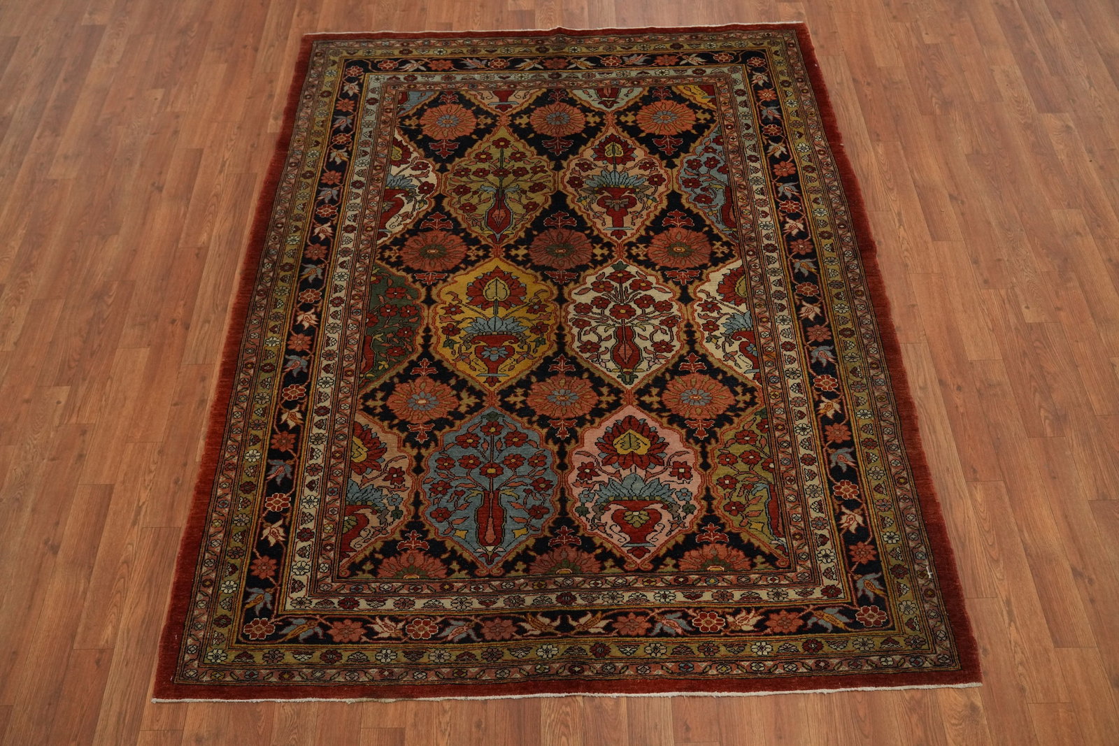 Vegetable Dye Antique Sultanabad Persian Rug 5x6 - 4