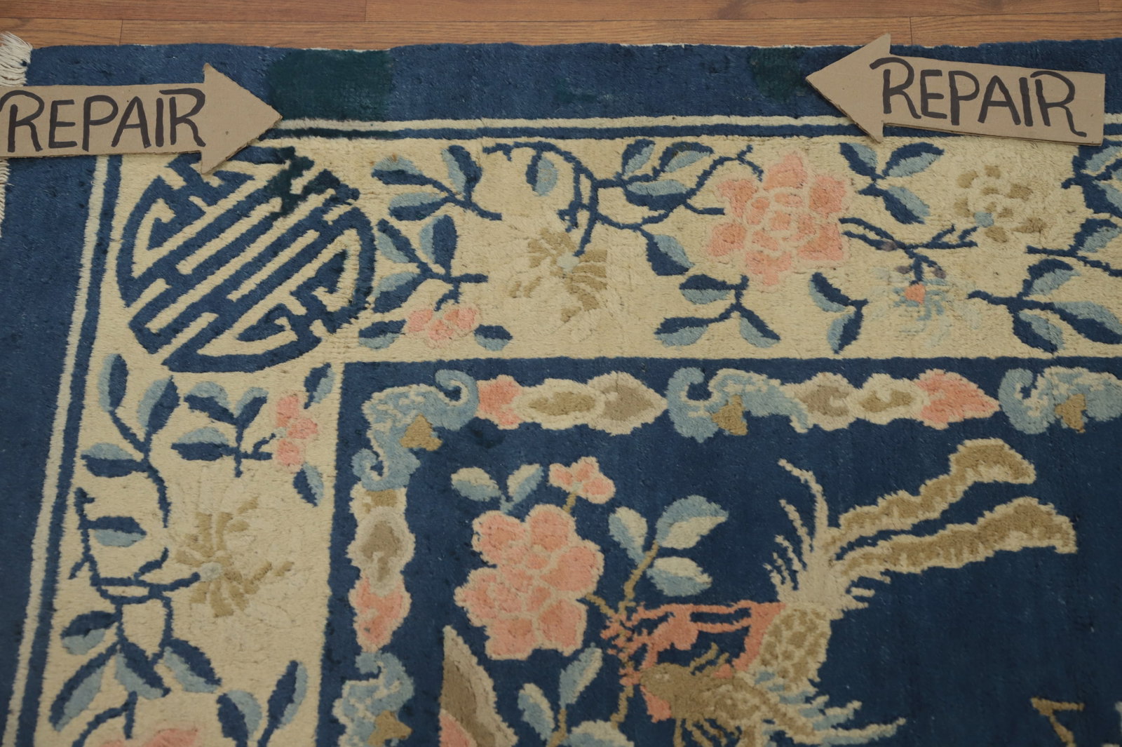 Antique Vegetable Dye Art Deco Chinese Area Rug 6x9 - 13