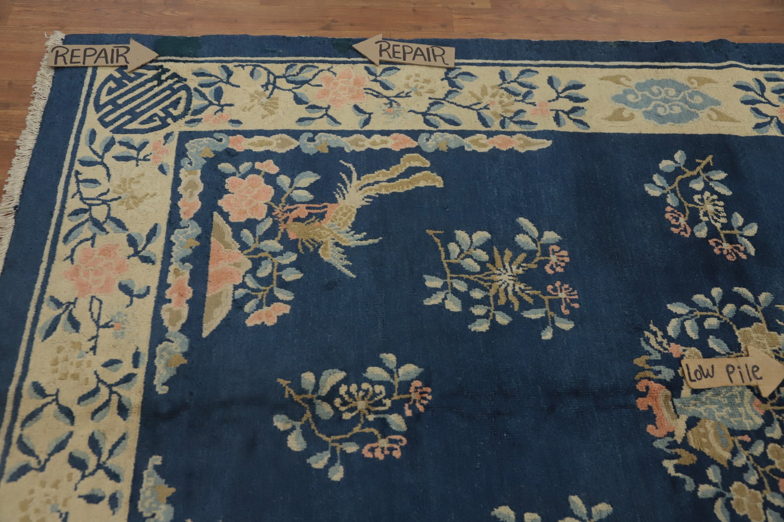 Antique Vegetable Dye Art Deco Chinese Area Rug 6x9 - 14