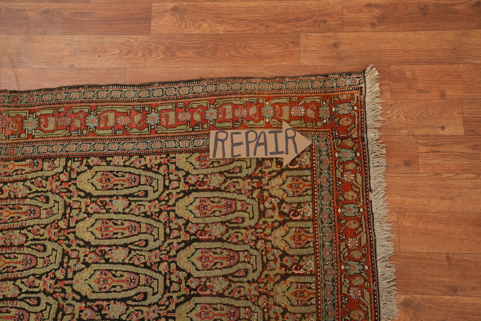 Pre-1900 Antique Vegetable Dye Wool Senneh Persian Rug 4x6 - 10