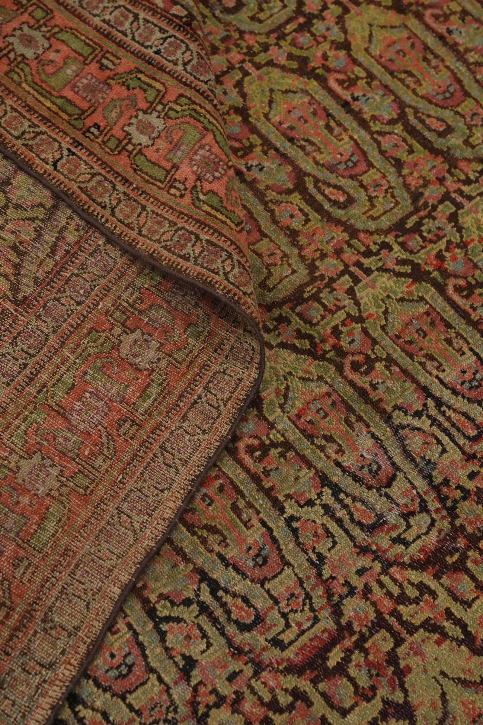 Pre-1900 Antique Vegetable Dye Wool Senneh Persian Rug 4x6 - 13