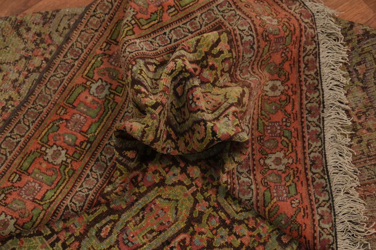Pre-1900 Antique Vegetable Dye Wool Senneh Persian Rug 4x6 - 14