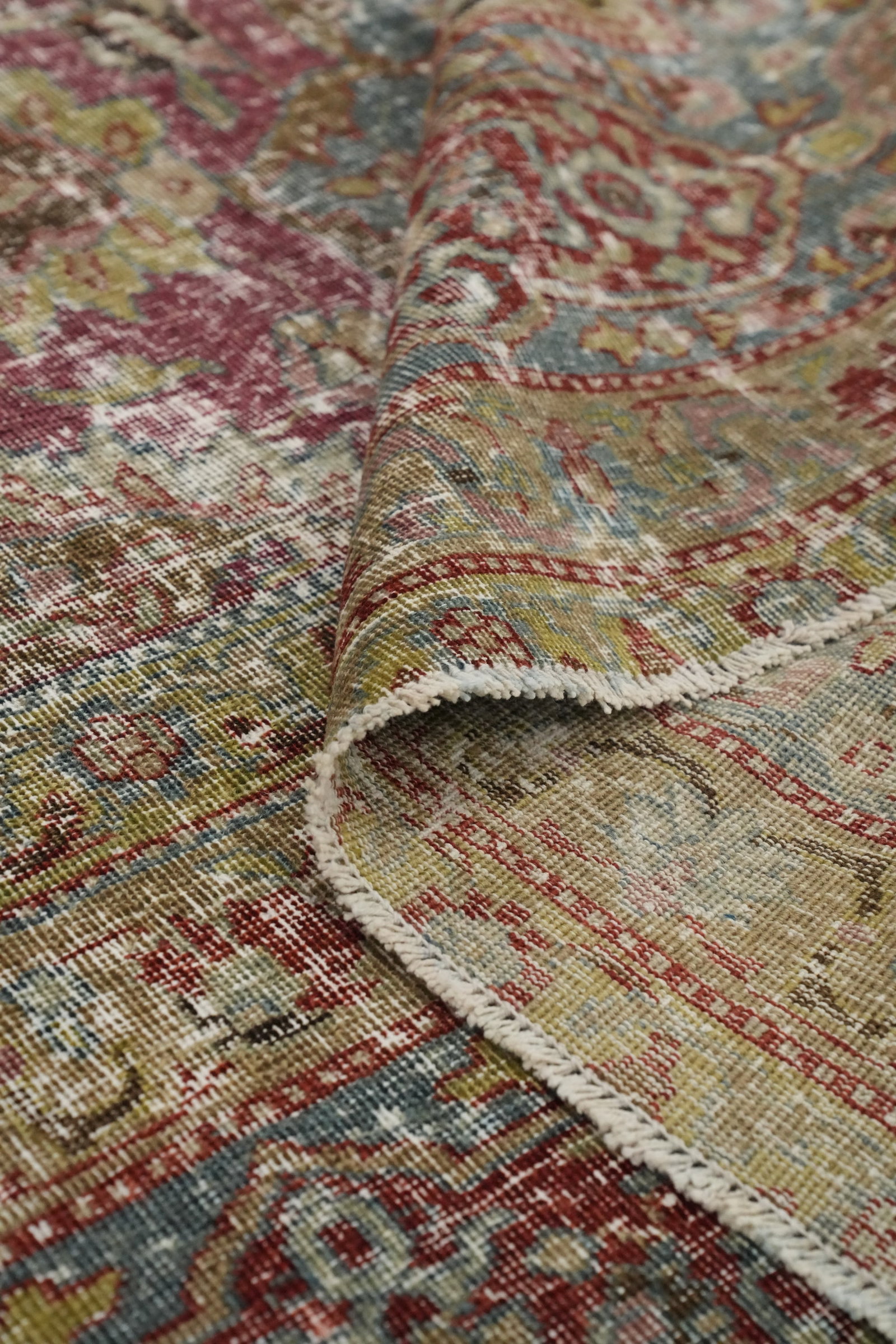 Antique Vegetable Dye Tabriz Persian Large Rug 11x14 - 16