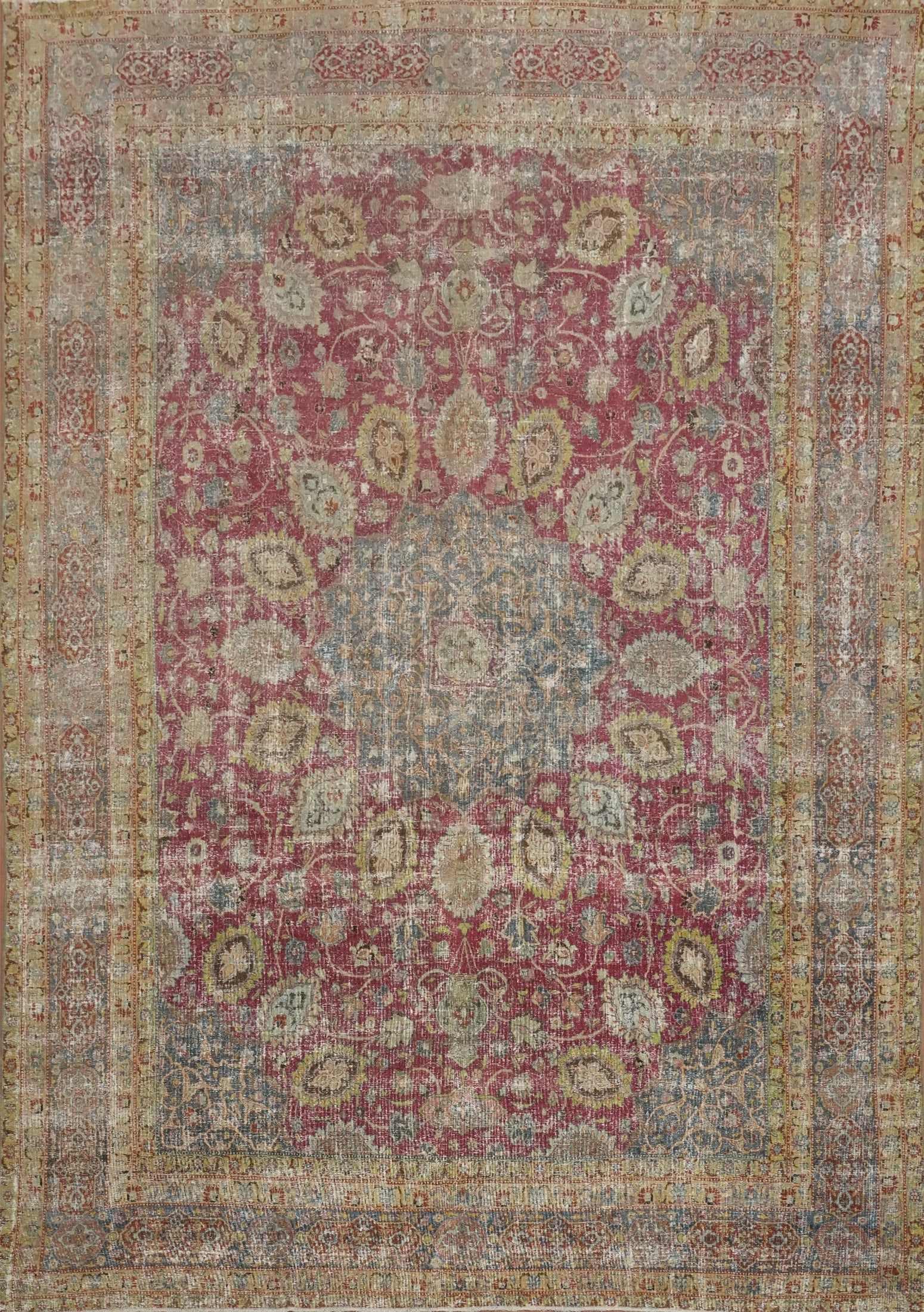 Antique Vegetable Dye Tabriz Persian Large Rug 11x14 (1 of 18)