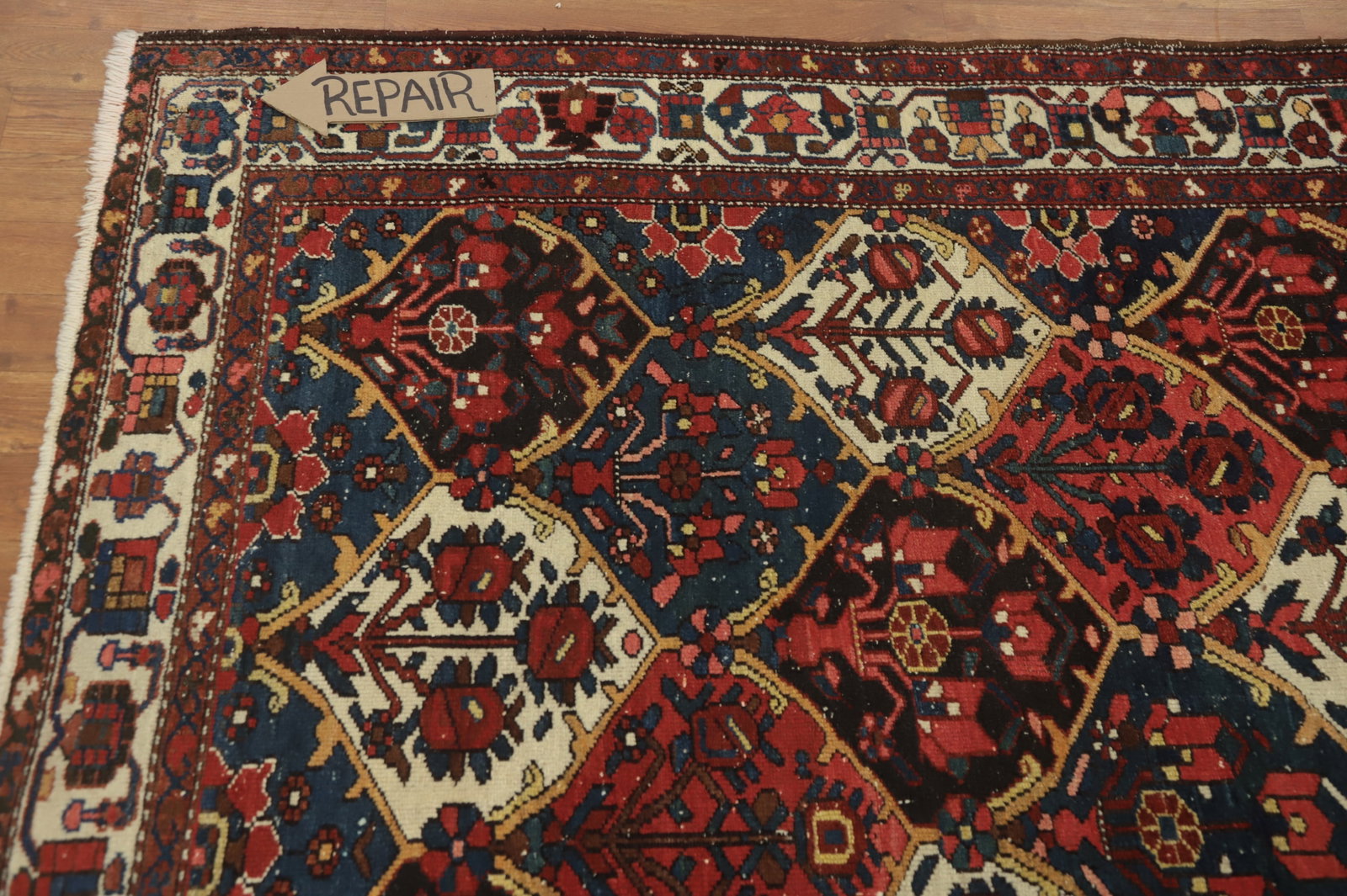 Antique Vegetable Dye Bakhtiari Persian Rug 5x6 - 12