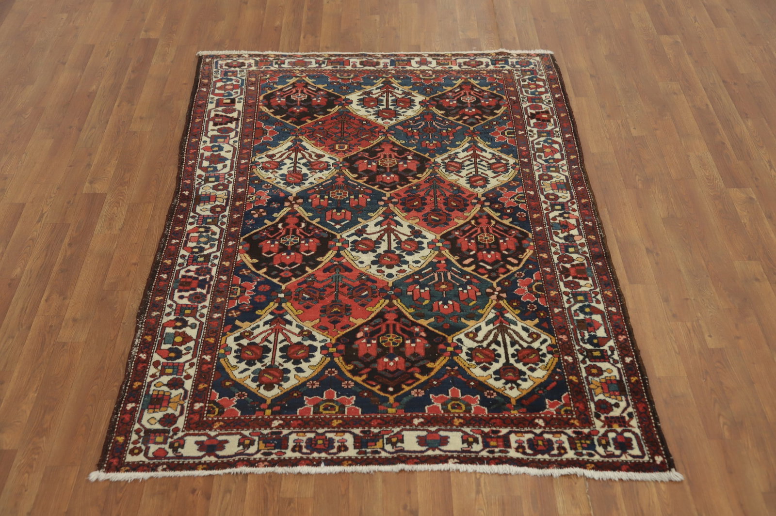 Antique Vegetable Dye Bakhtiari Persian Rug 5x6 - 2