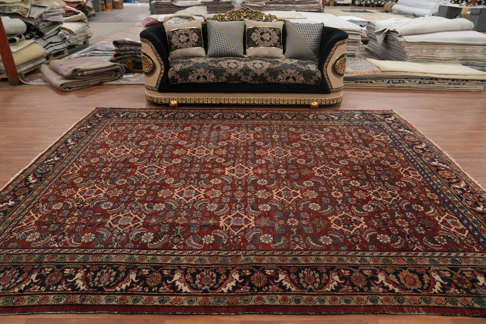 Antique Vegetable Dye Mahal Persian Area Rug 9x12 - 3