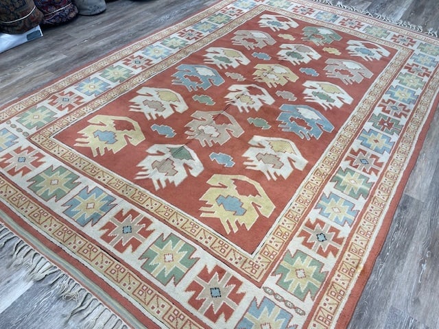 Vintage all over design Turkish Rug-5194: Title:Vintage all over design Turkish Rug-5194 Description:Beautiful antique Turkish Rug from central Turkey, size 6 ft. 7 inches by 10 ft, circa 1960, excellent condition with a good pile throughout.