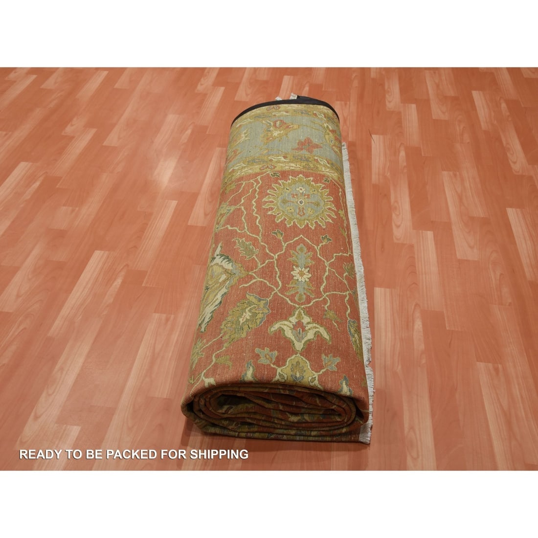 Red, Antiqued Persian, 250 KPSI, 100% Wool Hand Knotted Oversized Rug - 9
