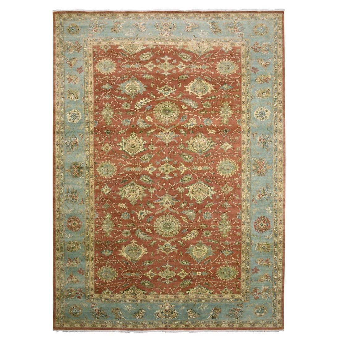 Red, Antiqued Persian, 250 KPSI, 100% Wool Hand Knotted Oversized Rug: Title: Red, Antiqued Persian, 250 KPSI, 100% Wool Hand Knotted Oversized Rug Description:This is a truly genuine one-of-a-kind. It has been Knotted for months and months in the centuries-old weaving c