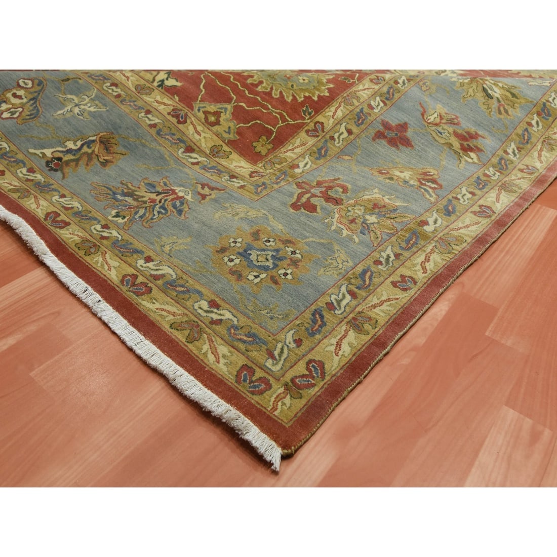 Red, Antiqued Persian, 250 KPSI, 100% Wool Hand Knotted Oversized Rug - 6