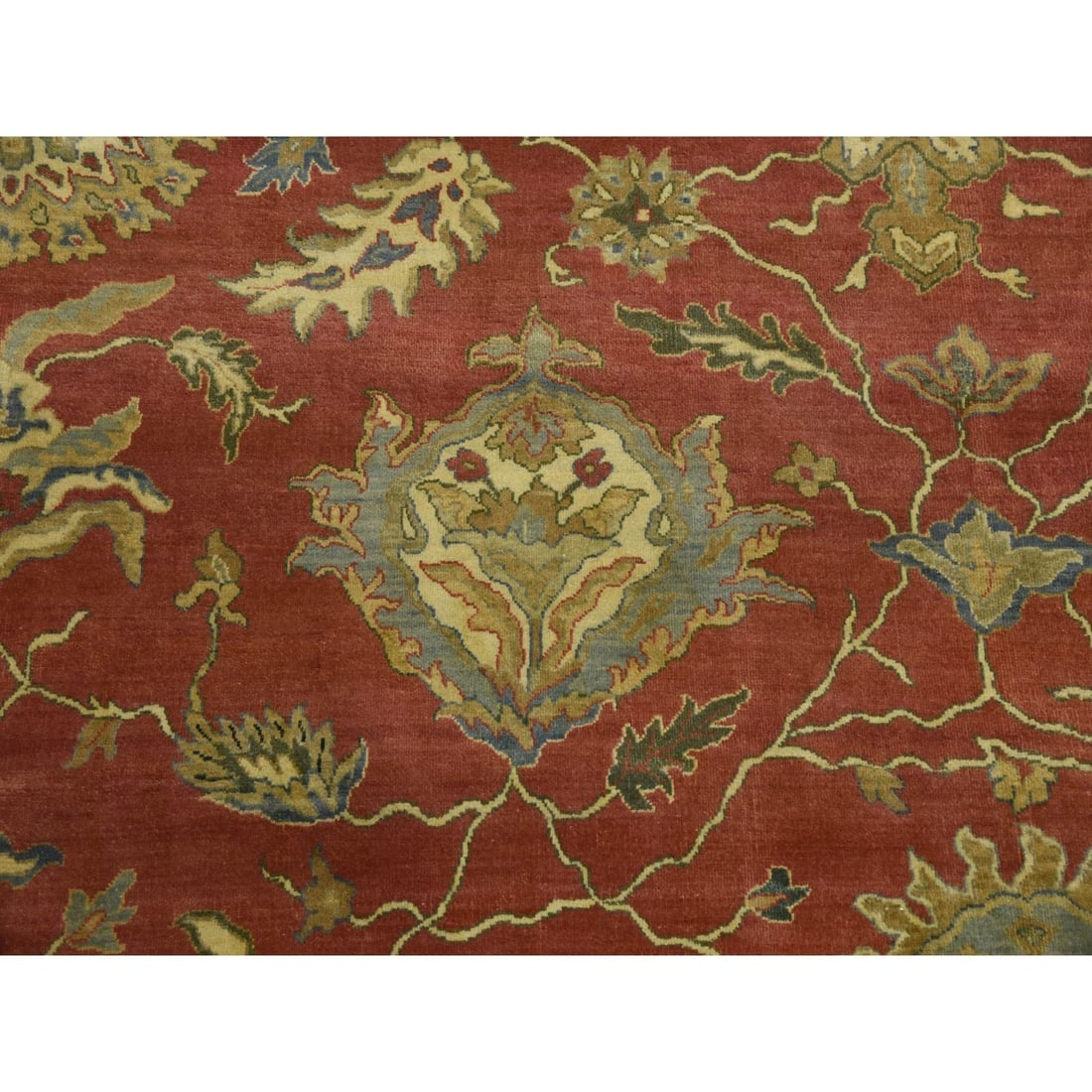 Red, Antiqued Persian, 250 KPSI, 100% Wool Hand Knotted Oversized Rug - 8