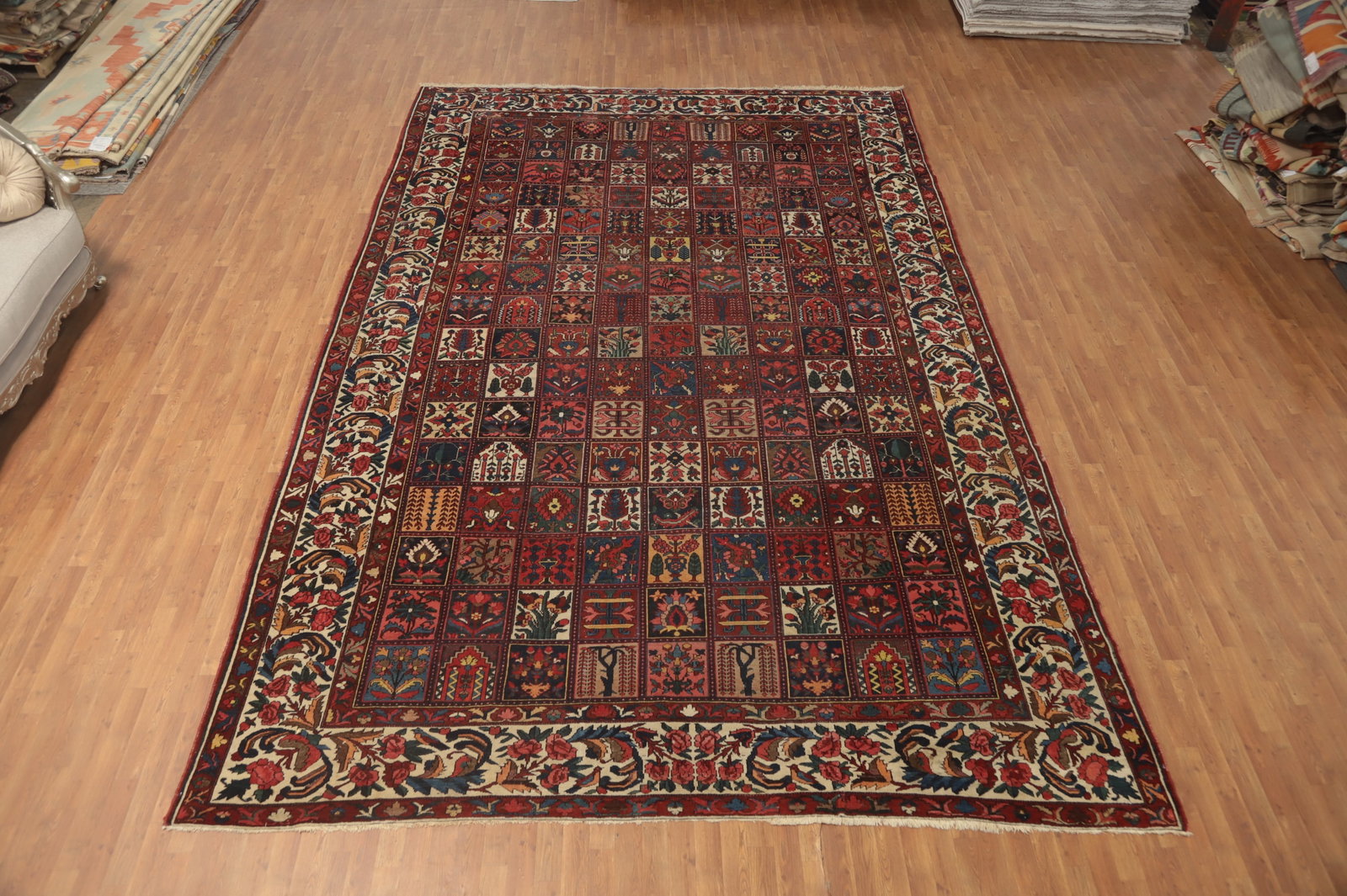 Antique Vegetable Dye Bakhtiari Persian Large Rug 11x17 - 4