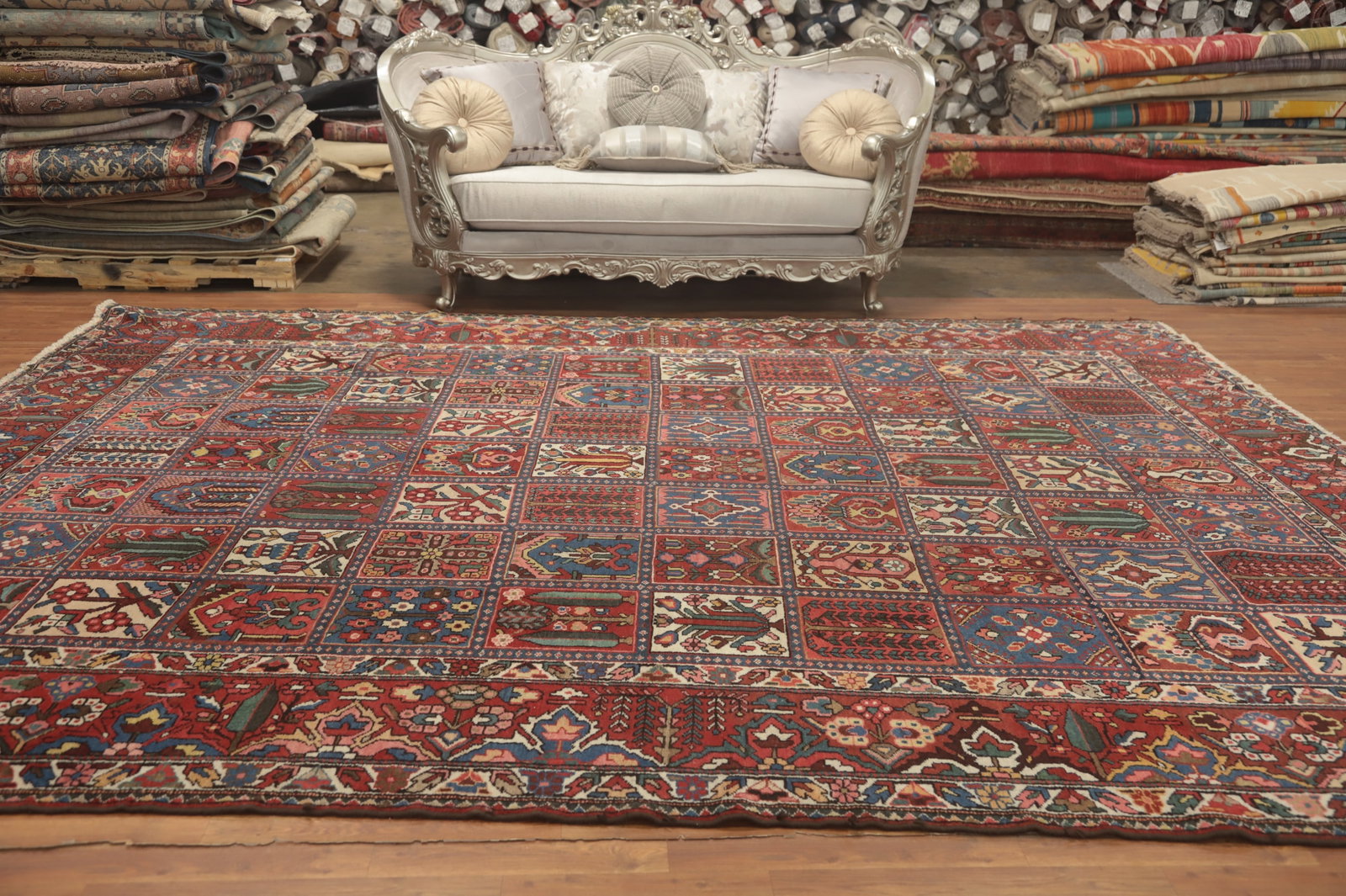 Antique Vegetable Dye Bakhtiari Persian Large Rug 11x13 - 3