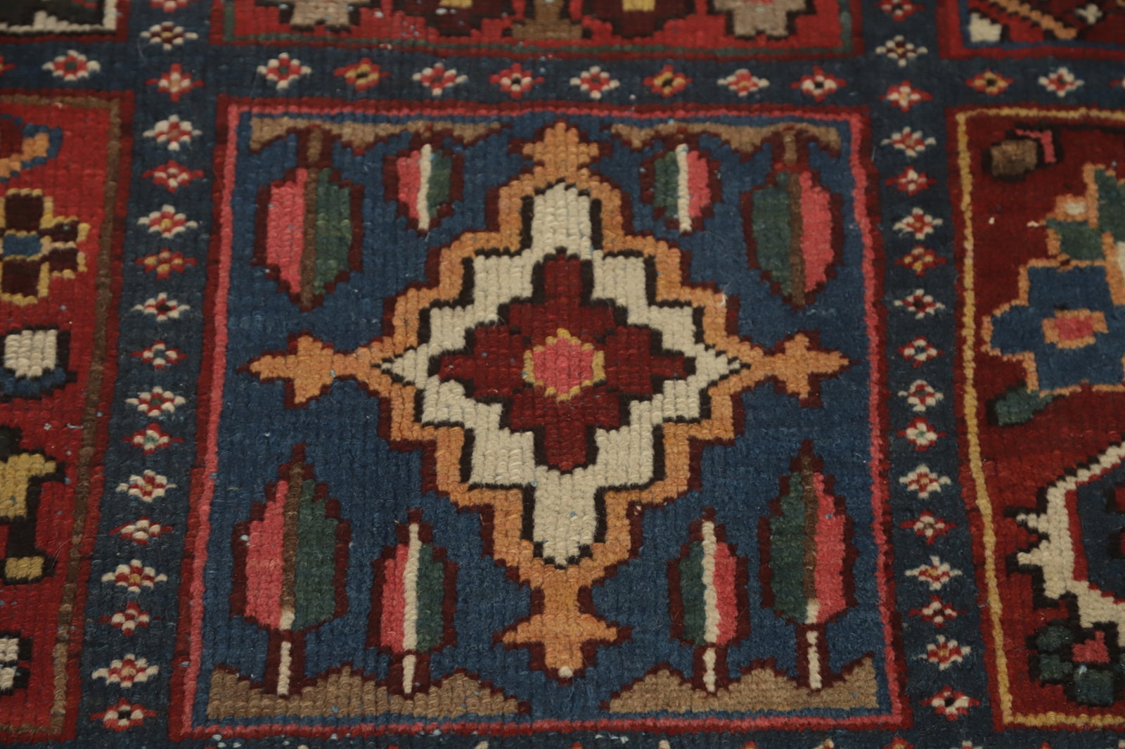 Antique Vegetable Dye Bakhtiari Persian Large Rug 11x13 - 9