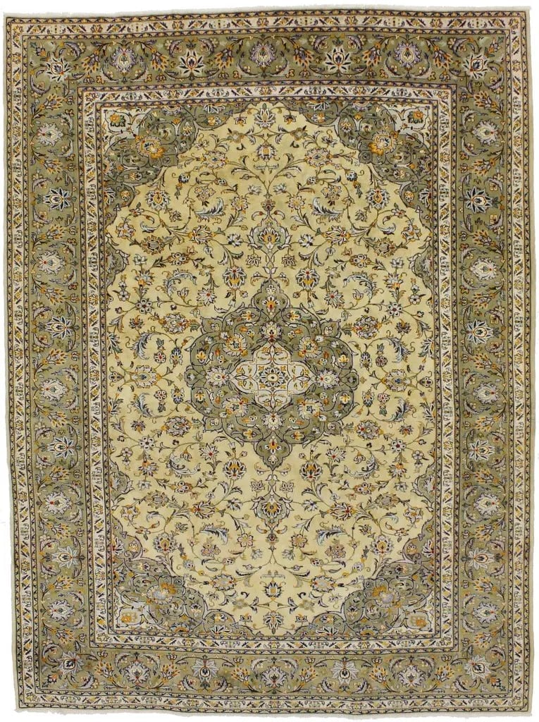 Vintage Beige Traditional 8X11 Kashan Persian Rug (1 of 9)