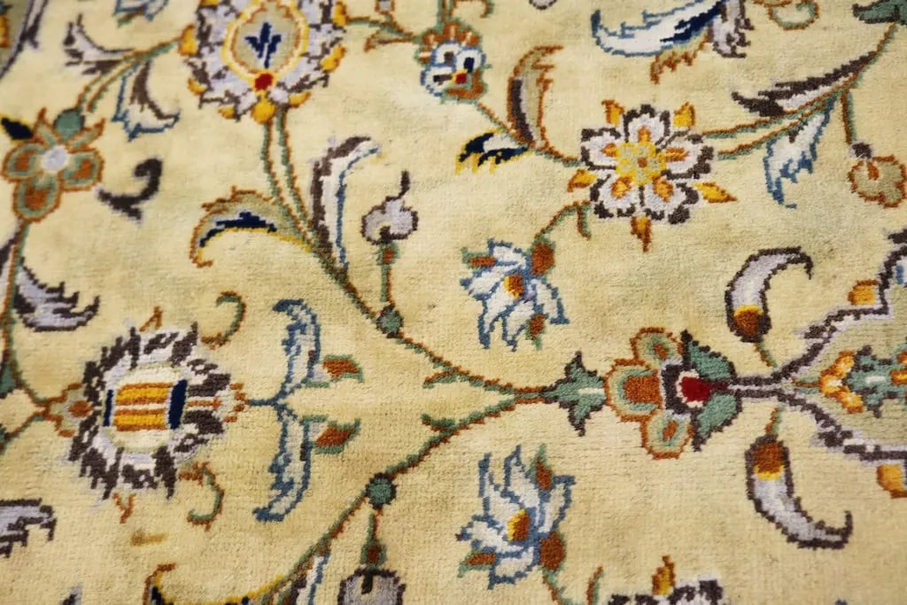 Vintage Beige Traditional 8X11 Kashan Persian Rug - 8