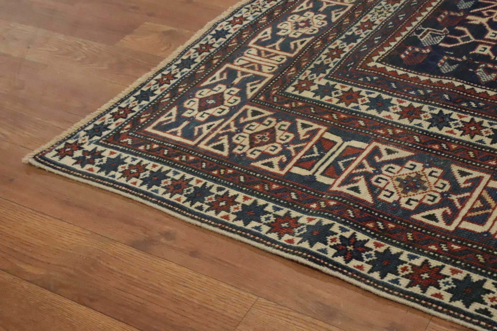 Pre-1900 Antique Kazak Vegetable Dye Rug 4x6 - 12
