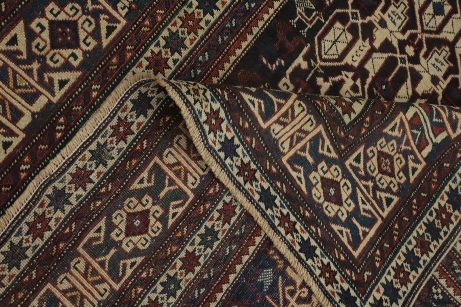 Pre-1900 Antique Kazak Vegetable Dye Rug 4x6 - 13