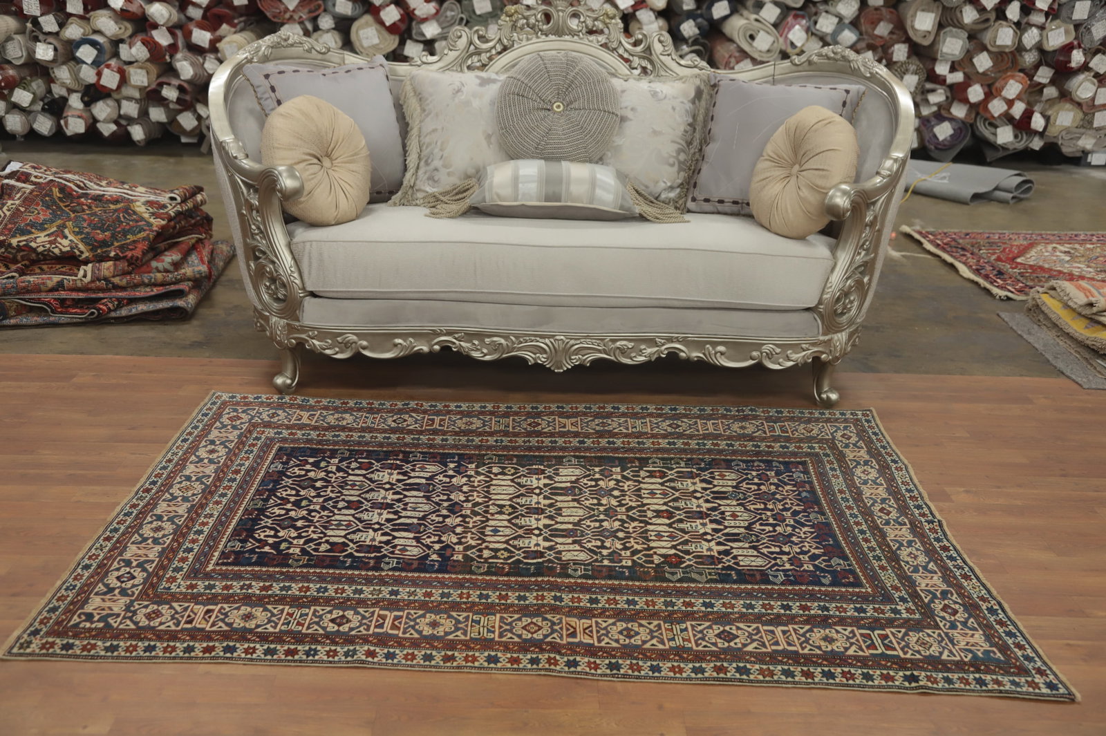Pre-1900 Antique Kazak Vegetable Dye Rug 4x6 - 3