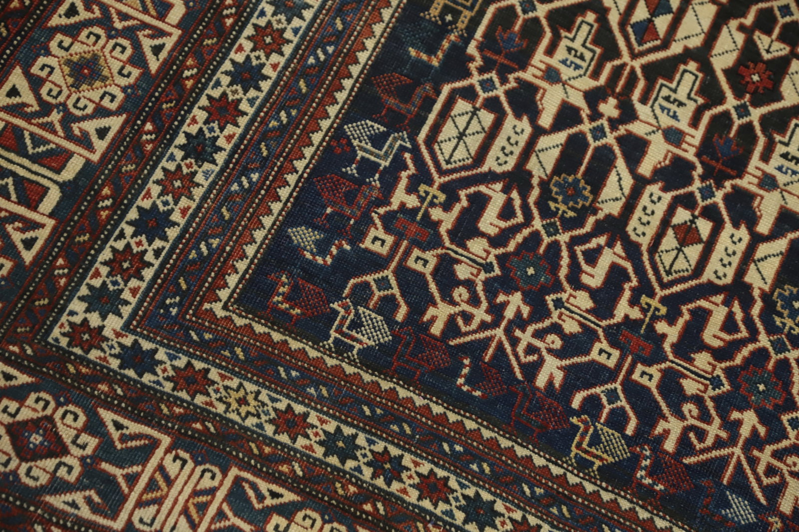Pre-1900 Antique Kazak Vegetable Dye Rug 4x6 - 7