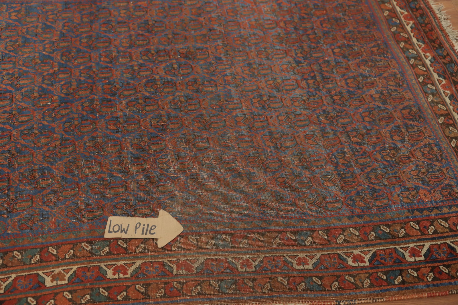 Pre-1900 Antique Vegetable Dye Bidjar Halvaei Persian Rug 4x6 - 10