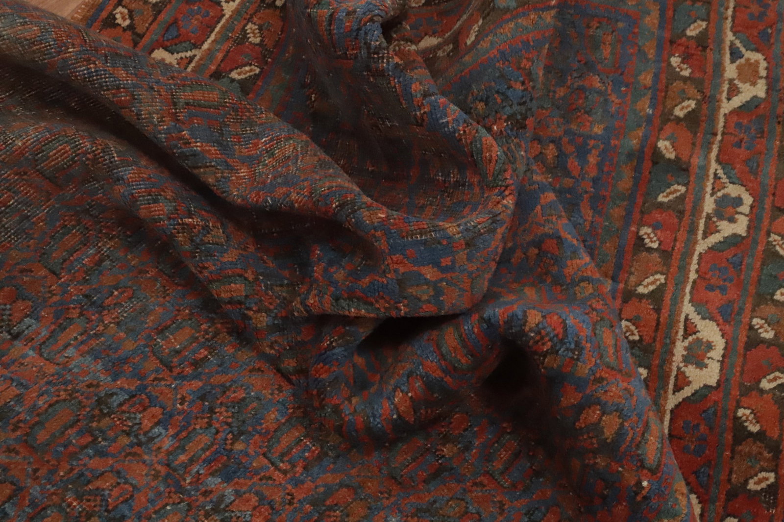 Pre-1900 Antique Vegetable Dye Bidjar Halvaei Persian Rug 4x6 - 14