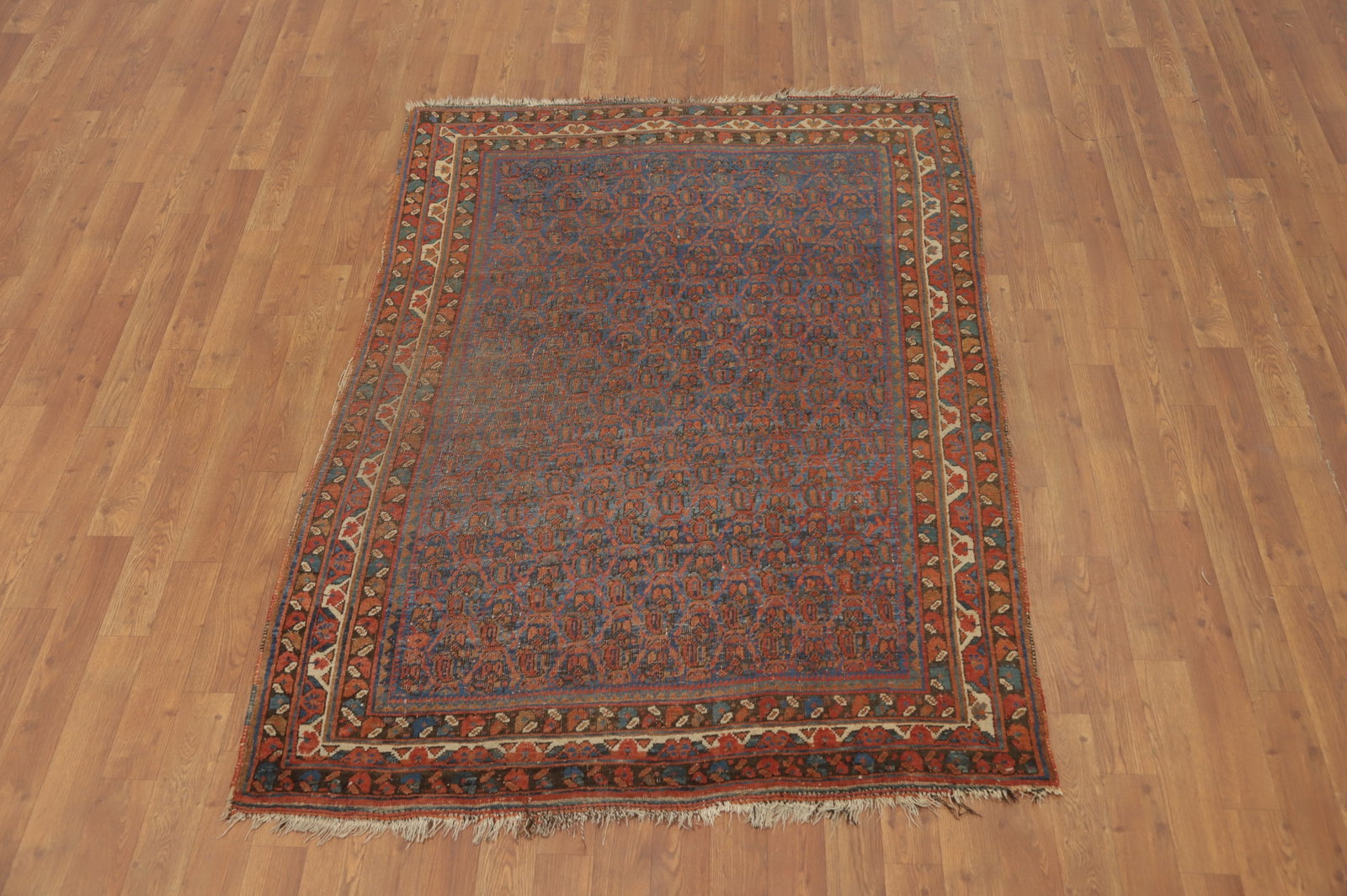 Pre-1900 Antique Vegetable Dye Bidjar Halvaei Persian Rug 4x6 - 2
