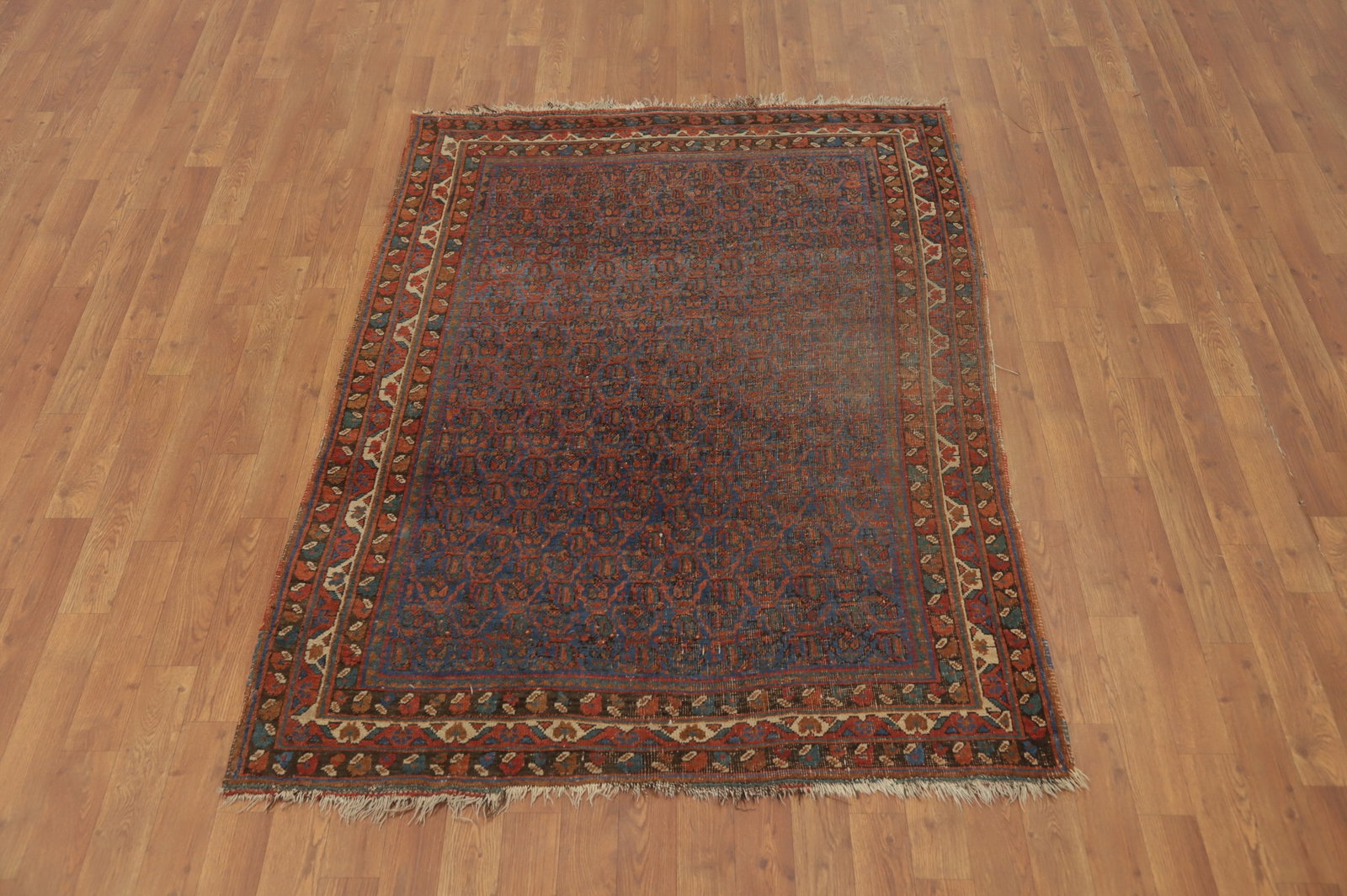 Pre-1900 Antique Vegetable Dye Bidjar Halvaei Persian Rug 4x6 - 4