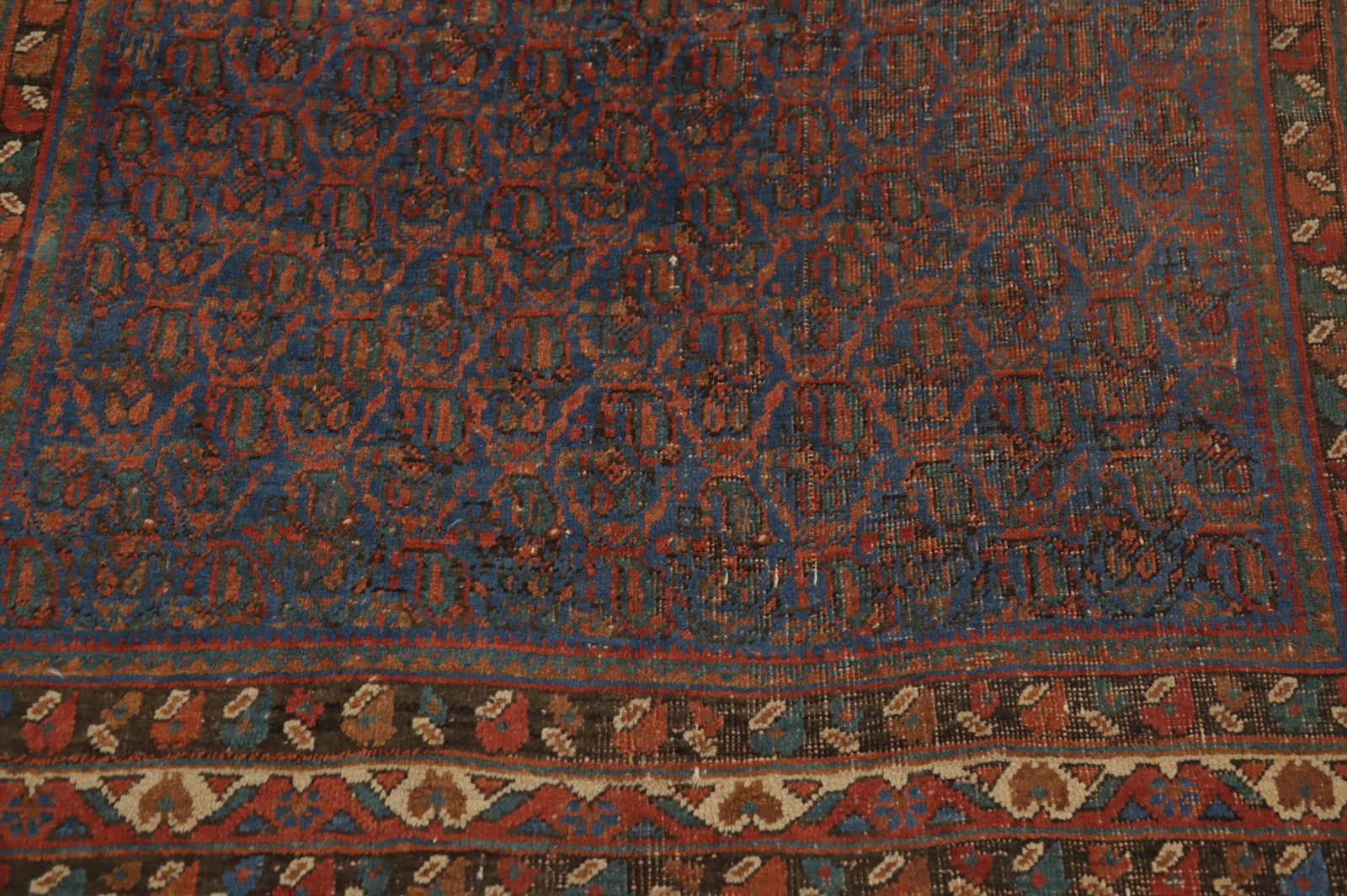 Pre-1900 Antique Vegetable Dye Bidjar Halvaei Persian Rug 4x6 - 5