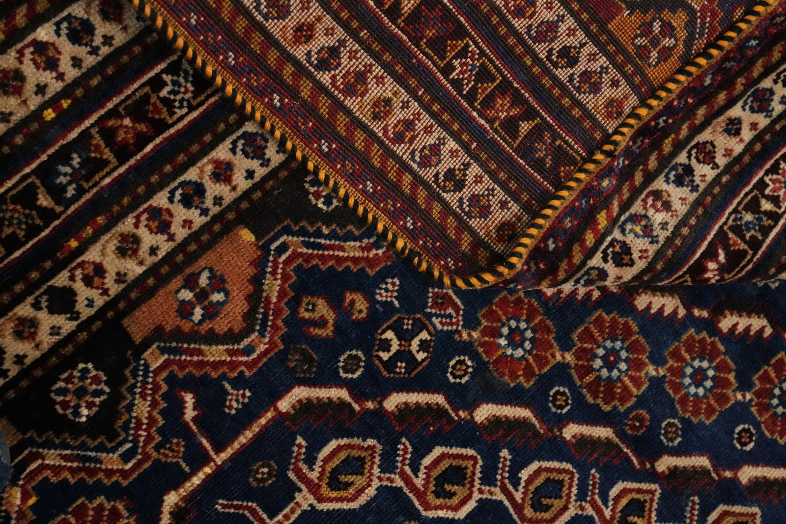 Antique Vegetable Dye Qashqai Persian Area Rug 5x9 - 14