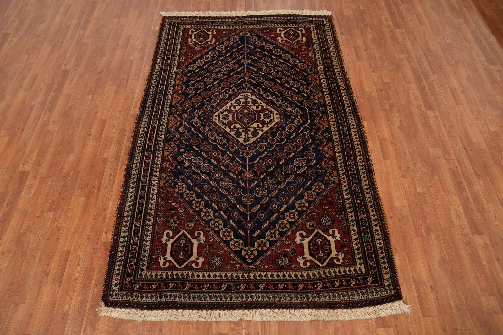 Antique Vegetable Dye Qashqai Persian Area Rug 5x9 - 4