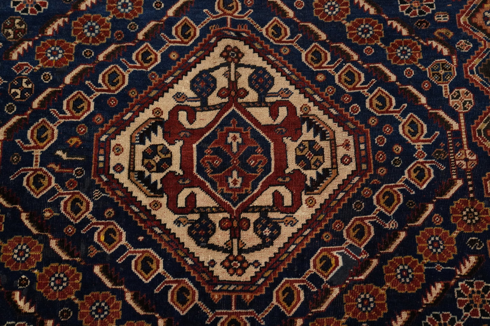 Antique Vegetable Dye Qashqai Persian Area Rug 5x9 - 5