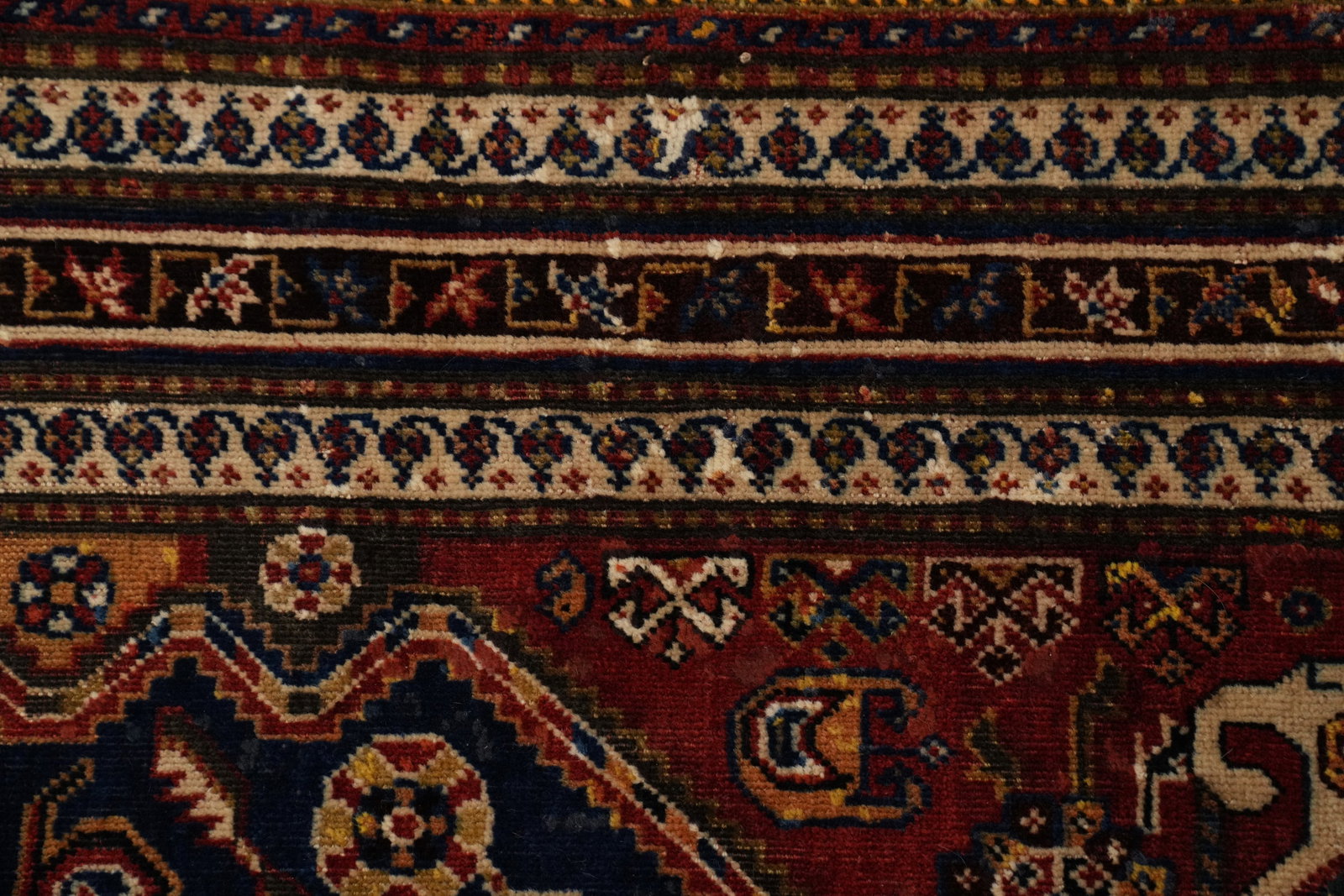 Antique Vegetable Dye Qashqai Persian Area Rug 5x9 - 7