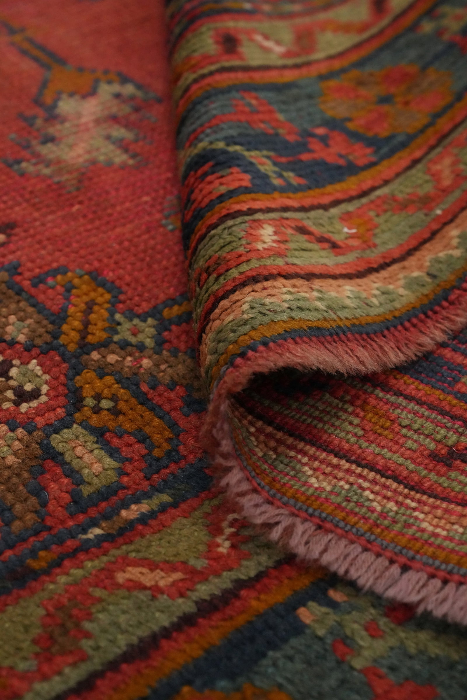 Pre-1900 Antique Oushak Vegetable Dye Area Rug 6x8 - 14