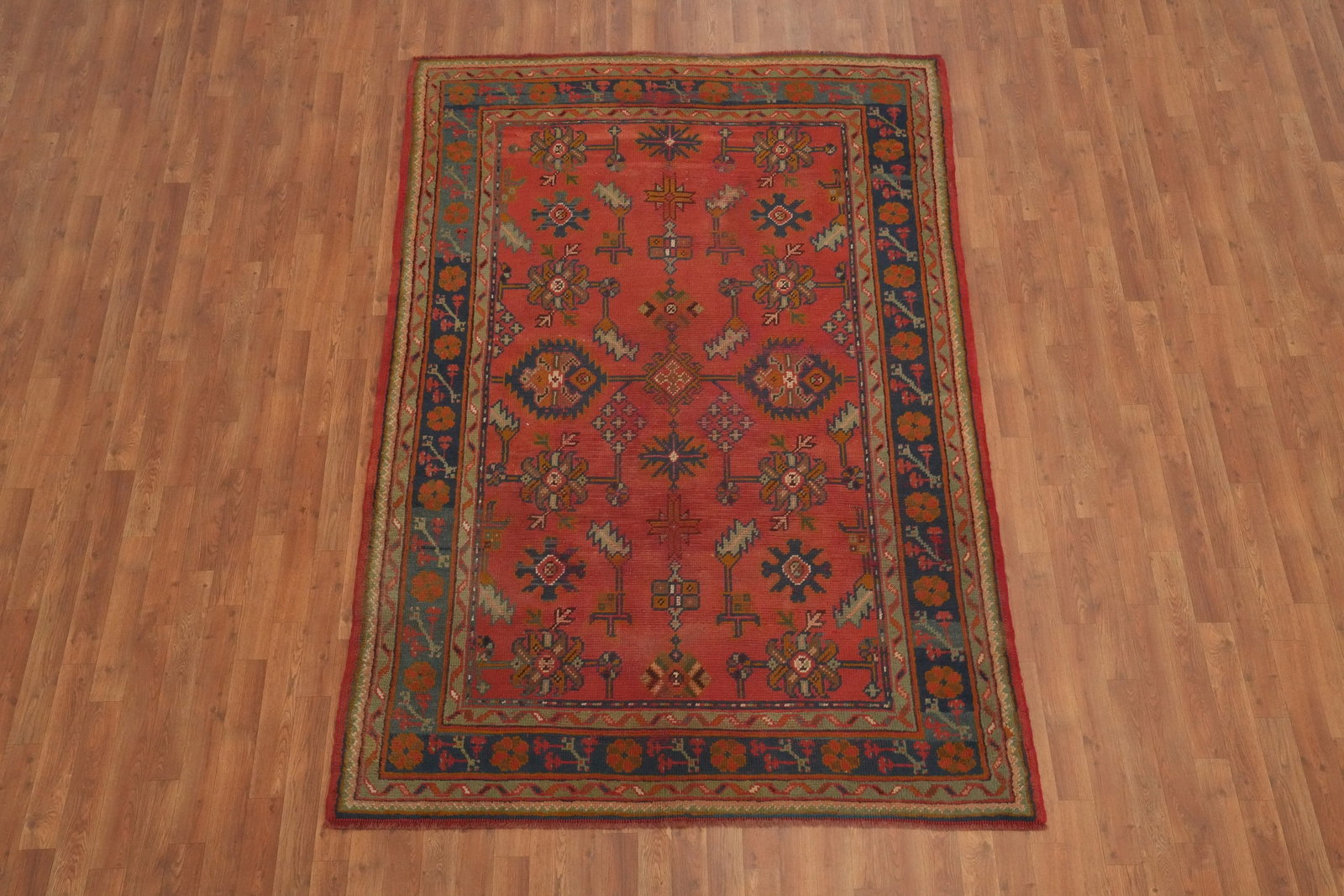 Pre-1900 Antique Oushak Vegetable Dye Area Rug 6x8 - 2